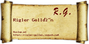 Rigler Gellén névjegykártya